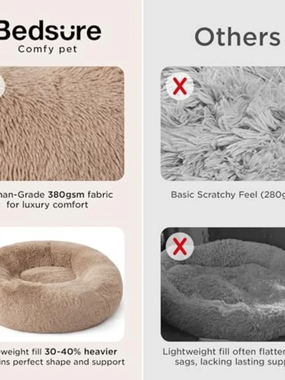 New Calming Dog Bed Medium Size Dog - Donut Washable Medium Pet Bed, 30 inches